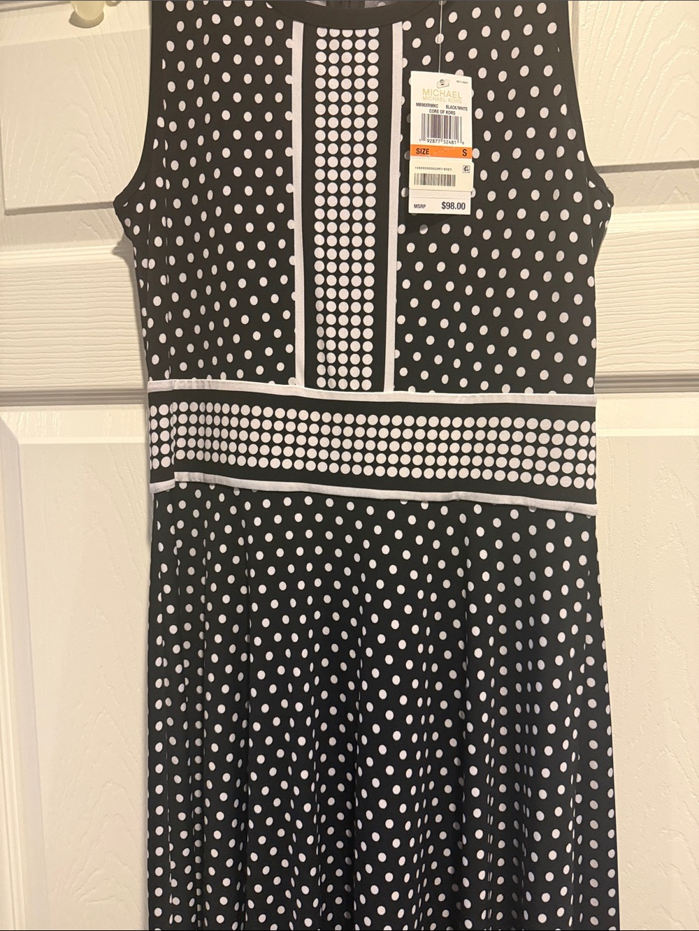 Michael Kors Black and White Polka Dot Dress..size S .. nwt - Picture 3 of 6